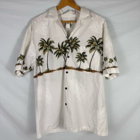 KY's Vintage Men's Button Up Hawaiian Shirt Size Large - Picture 1 of 6